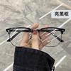 Fashion Unisex Square Plain Glasses for Men Women Metal Frame Glasses Polygon Eyeglasses Gentle Black Anti Blue Light Glasses