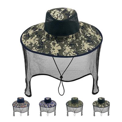 Men's Sun Hat Summer Outdoor Mountaineering Tourism Sun Protection Hat Outdoor Fishing Hat Breathable Mesh Large Ridge Casual Hat