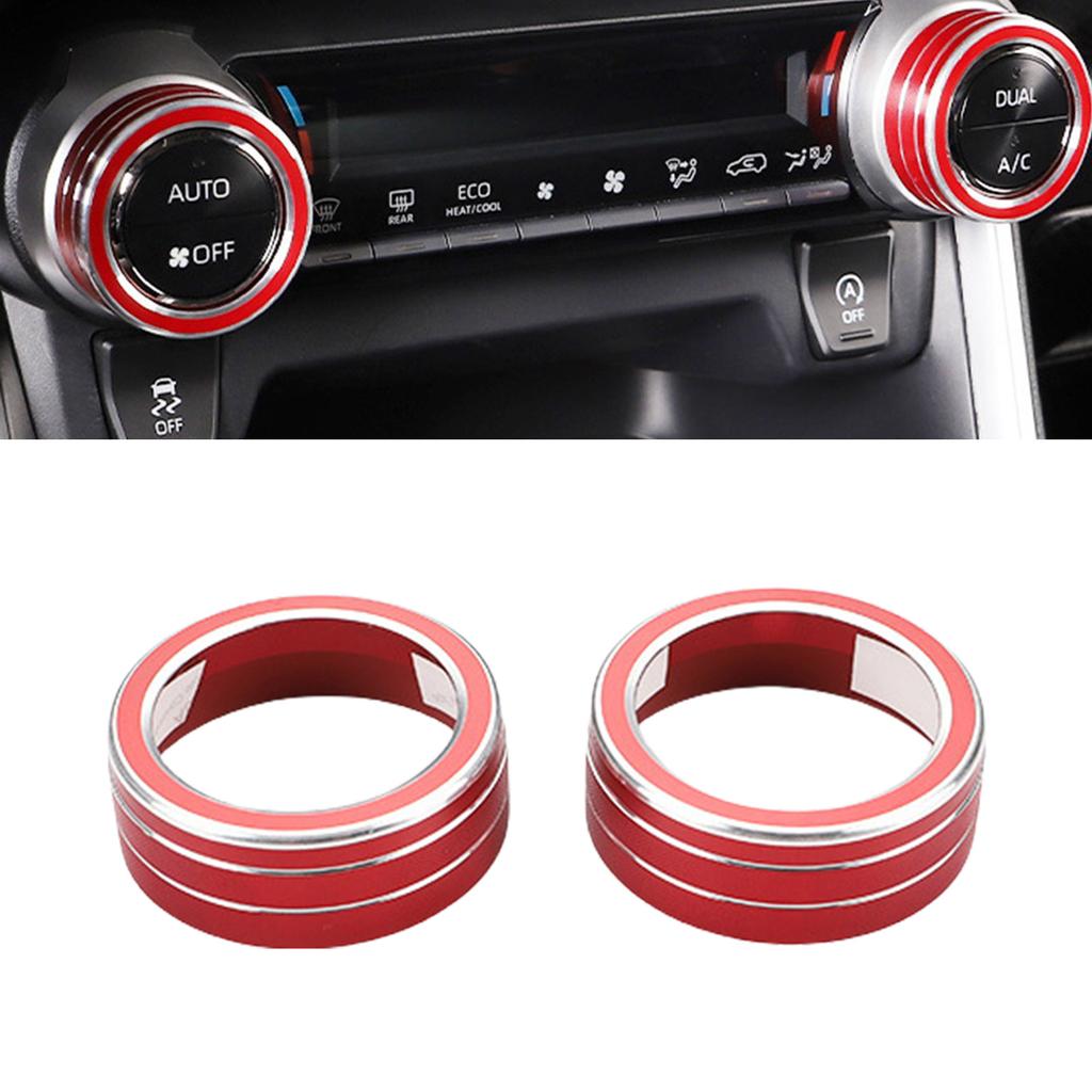 Aluminum Air Conditioner Knob Trim Air Conditioning Key Trim Air Conditioning Knob Covers Interior Decoration for Car