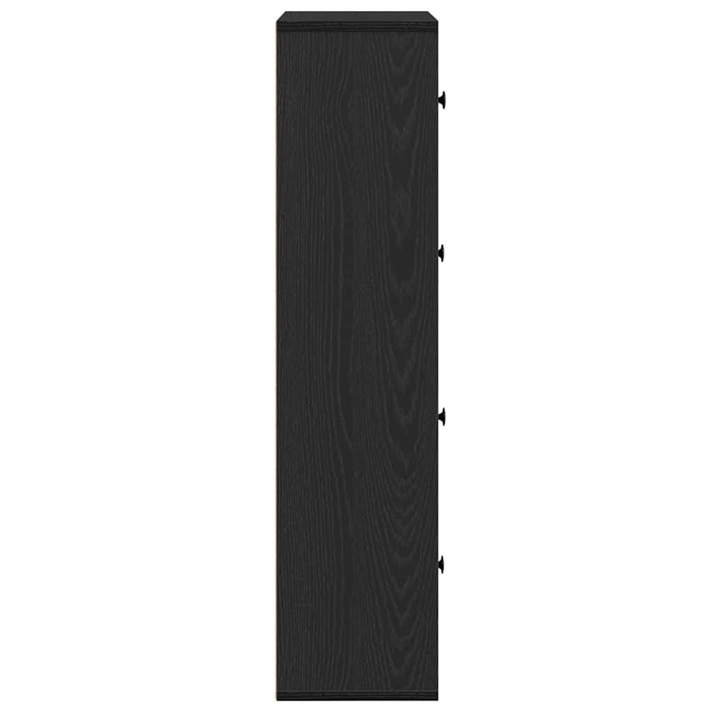 Bookshelf Black Oak Effect 60x24x101.5 cm Engineered Wood