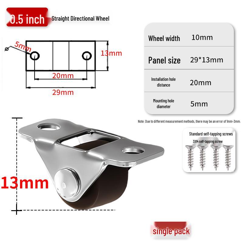1-Inch Silent Small Caster Wheels for Tatami Drawers & Cabinets - Directional Rubber Rollers