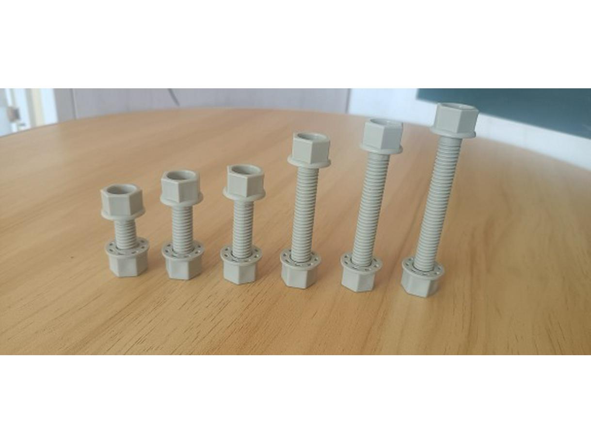 PPH Hexagon Bolt with Flange, Anti-Corrosion for Activated Carbon Box, Spray Tower, and Sight Glass