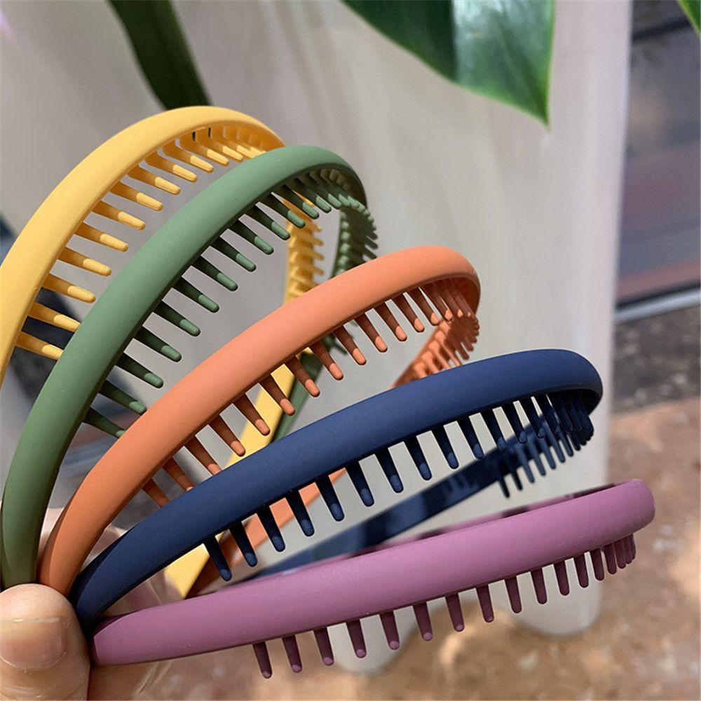 Hair Accessories Solid Color Matte Headband Non-slip Toothed Hair Band