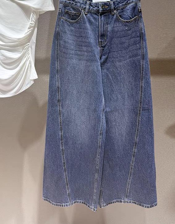 French Niche 2025 Spring/Summer Women s Retro High-Waisted Wide-Leg Jeans UK10