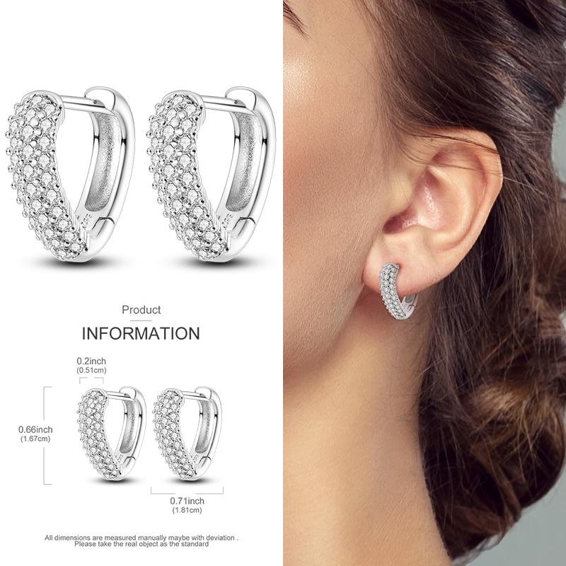 Boucles d'Oreilles Créoles en Argent 925 Zircon Coloré Boucles d'Oreilles Créoles Pavées Pour Femmes Filles Bijoux Cadeau