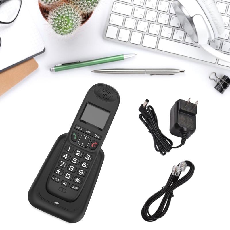 D1003 Digital Cordless Handheld Phone Large LCD for Business Offices Home Low Radiation Telephones 3Lines Display