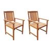 Day and Night - Day and Night Garden Chairs 2 Units Solid Acacia Brown Wood