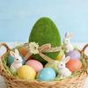 With Flower Bow Large Plush Egg Colorful Easter Egg Ornaments  Spring Party Decor