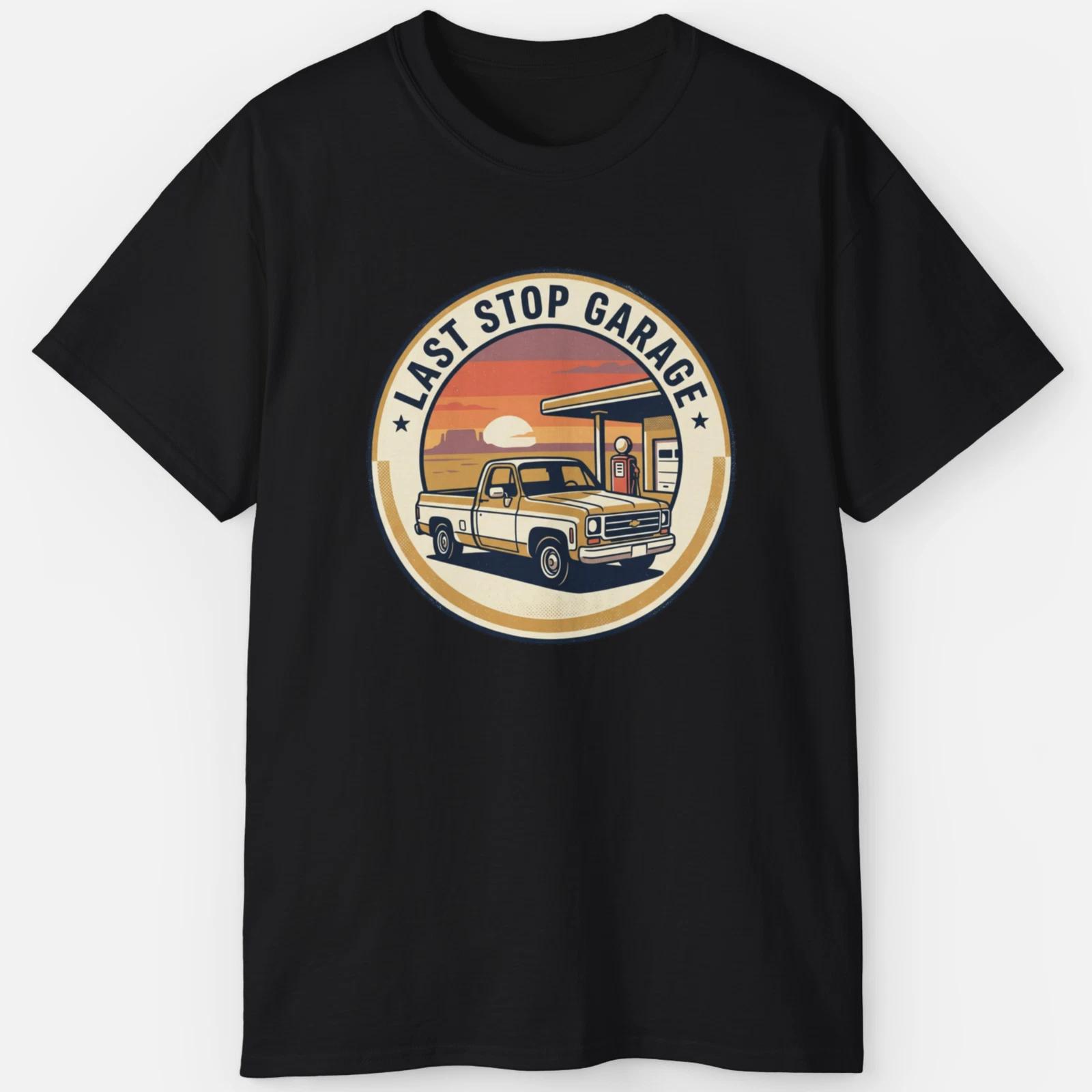 Last Stop Garage Shirt – Retro Square Body Truck Tee S