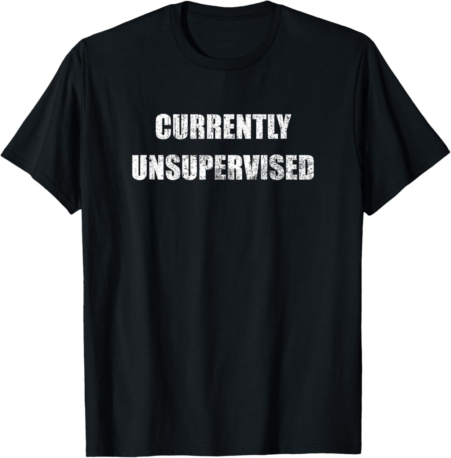 Currently Unsupervised - Vintage Funny Meme Sarcastic Themed T-Shirt S