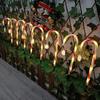 8Pcs Solar Christmas Candy Cane Light Led Pathway Lamp 8 Modes Outdoor Waterproof New Year Holiday Home Garden Decor