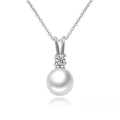 New Freshwater Pearl 0.1ct Moissanite S925 Sterling Silver Exquisite  Pendant Necklace Women's Jewelry