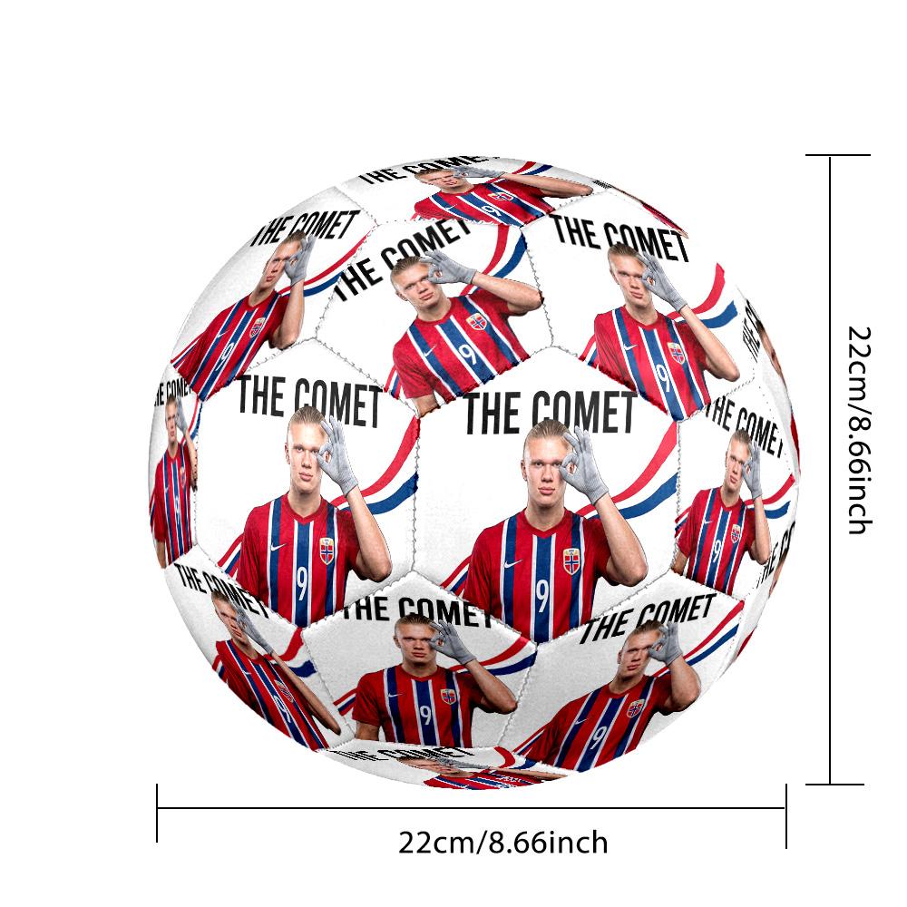 Haaland Soccer Ball Size 5 Football Machinestitched Indooroutdoor Universal Football Sports Enthusiast Gifts Distinctive Home Decor And Party Gift