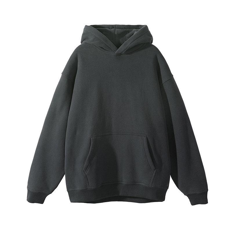 Men'S Fleece Hooded Sweater Men'S Heavy And Thickened American Loose Coat Solid Color Hooded Sweater Men