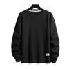 Menn Høst Vinter Genser Rundhals Langermet Løs Vaffel Tekstur Ensfarge Myk Varm Pullover Streetwear Mid Length T-skjorte Topp
