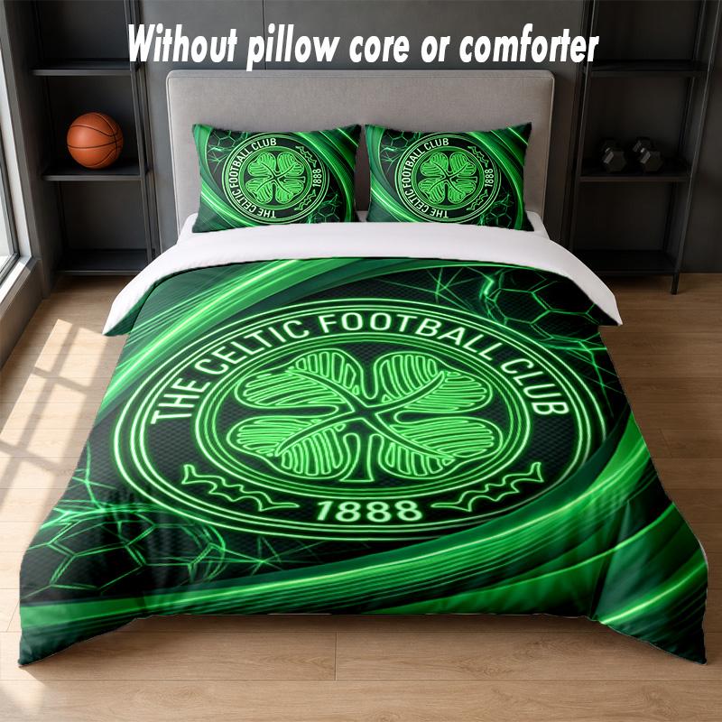 Set Biancheria da Letto Design Celtic FC 1 Copripiumino + 2 Federe Morbido Traspirante Biancheria da Letto per la Casa