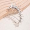 Punk Gothic Silver Color Skeleton Spike Ear Clip for Women Men Hip Hop Metal Thorn Without Piercing Ear Cuff Jewelry Gift