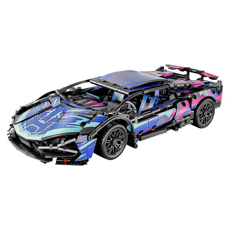 1314PCS Black Purple Lamborghinised Sian Sport Car Building Blocks Assemble Racing Vehicle Bricks Toys Birthday Gift For Kid Boy
