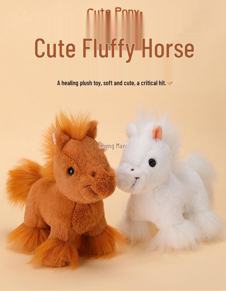 Brązowa Pluszowa Lalka Koń Dzikus - Prezent Urodzinowy dla Dzieci, Chłopców i Dziewczynek