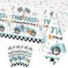 Two Fast Theme Disposable Tablecloth Racing Car Birthday Party Supplies Kids 2nd Birthday Party Decorations
