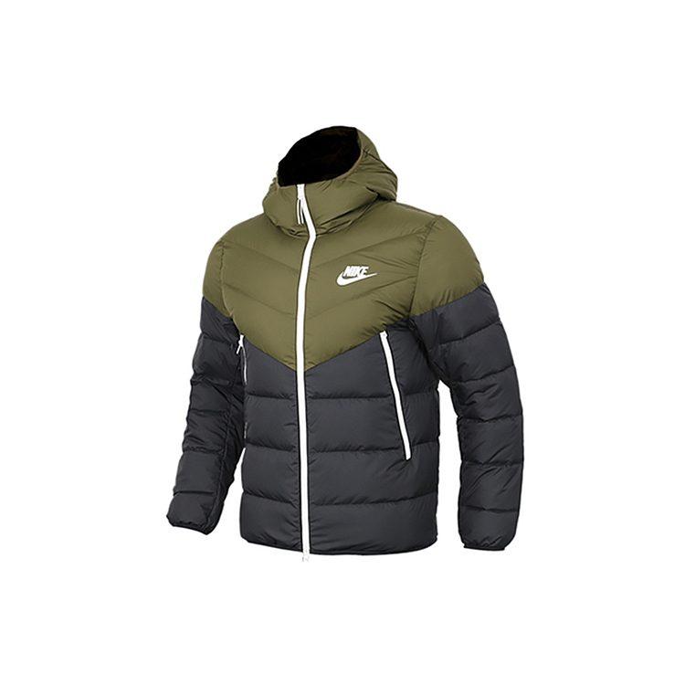 Nike Down Jackets Men's Green Black Multicolor Hooded Moderate Other 928834-395