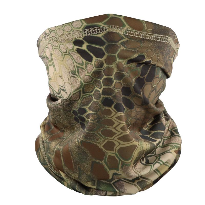 Camouflage Ice Silk Neck Gaiter: Multifunctional Summer Headscarf for Outdoor Cycling, Sun Protection, and Quick-Drying Breathable Face Mask for Men.