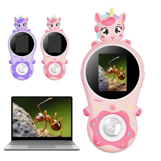 

Дитячий цифровий мікроскоп 200X Міні портативний кишеньковий мікроскоп-камера з 2-дюймовим IPS екраном, вбудованими 8 світлодіодами, освітній науковий експеримент, збільшувальний фіолетовий