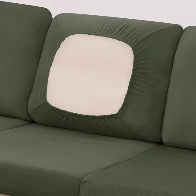 

Plush-touch Cushion Cover For Living Room Elasticated Plain Color Sofa Chair Seat Couch Cover Slipcover Pet Young Students Fluff Funiture Protector Back cover