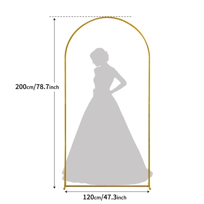 Goldener Eisen Hochzeitsbogen Dekor mit mehreren Größen Einfache Montage Party Hintergrundstruktur