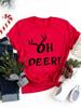 New Year Women Print Clothes Tee Holiday Tops Fashion Funny Letter Deer Trend Merry Christmas Festival Female Graphic T-Shirt