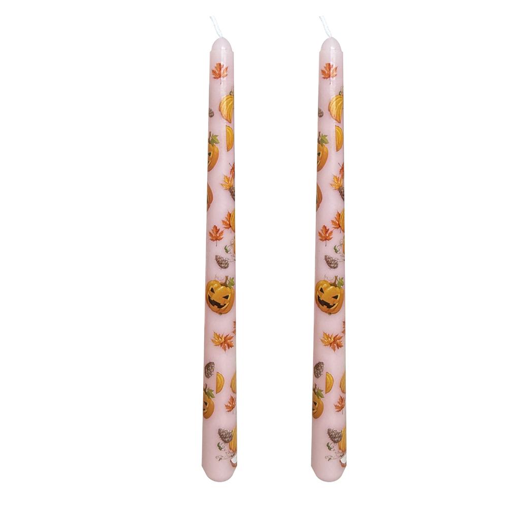 25cm Halloween Pumpkin Print Tapered Long Pole Candle Party Prop Decoration Halloween Gift