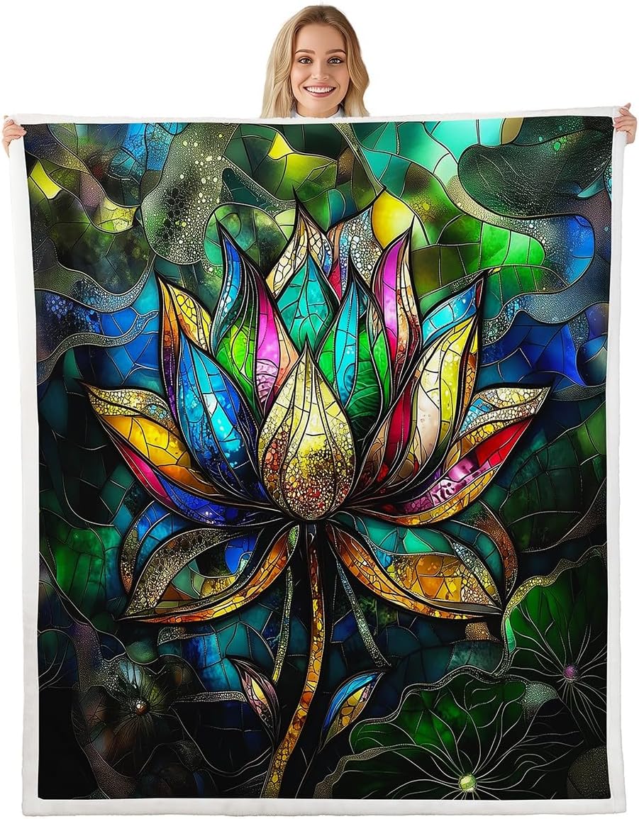 Antique Boho Fleece Blanket Damask Floral Warm Plush Sherpa Blanket Vintage Exotic Fuzzy Plush Throw Bohemian Flowers Retro Room 75x100cm