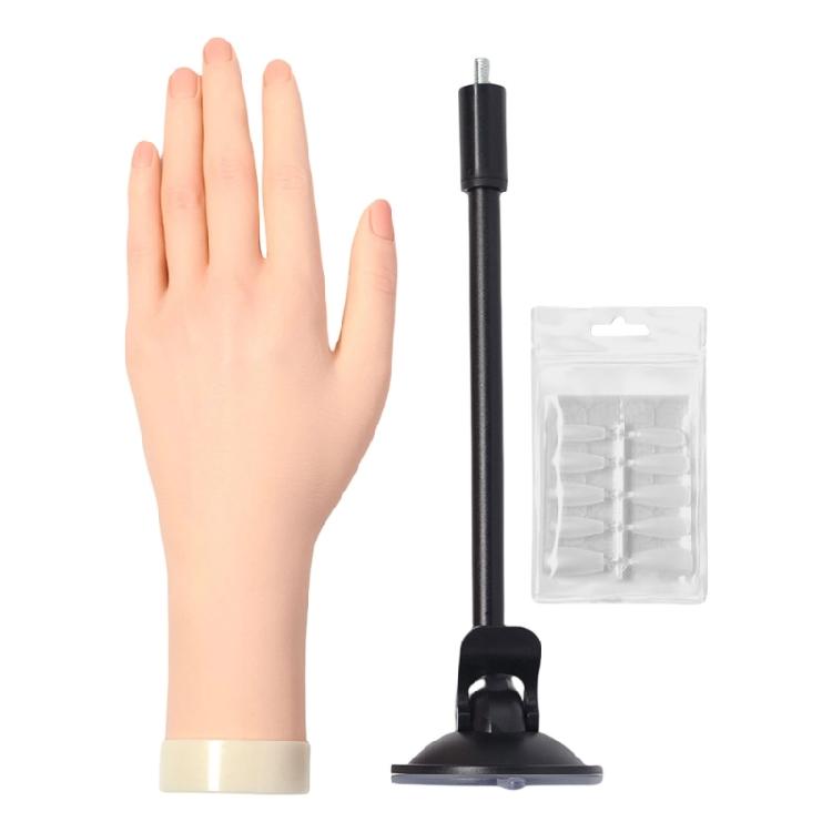 Artificial Nail Practice Hand With Interchangeable Finger Units And Weighted Base For Stability