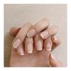 24pcs/box Removable White French Square Head False Nails Wearable Rhinestone False Nails Full Coverage Nail Tips Press On Nails