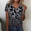 Fashion Sunflower Floral 3D Print T Shirt Summer Women V-Neck T-shirts