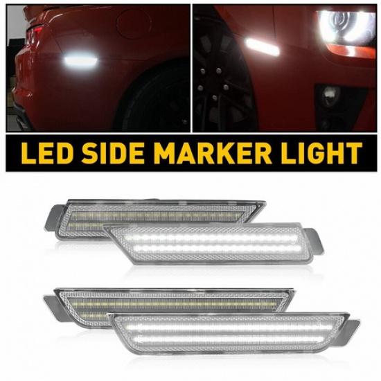 For 2010-2015 Chevy Camaro SS Style FrontRear White LED Side Marker Lights USEA