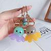 Cute Octopus Keychain With Colorful Acrylic Pendant Metal Material Unisex Style