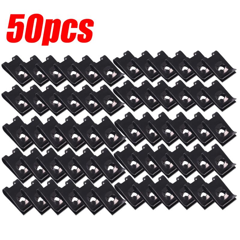 Car Self-Tapping Screws U-Clips Bumper Mudguard Trim Plate Fasteners Automotive Metal U-Clips Auto Bumper Black Clamps