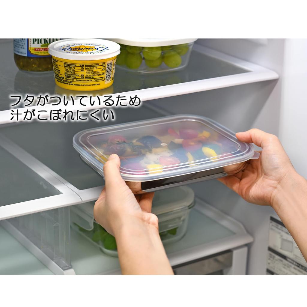Oaks Leye Stainless Steel Shallow Tray, Small, with Lid, Made in Japan, Dishwasher Safe, for Food Preparation and Storage, LES3237