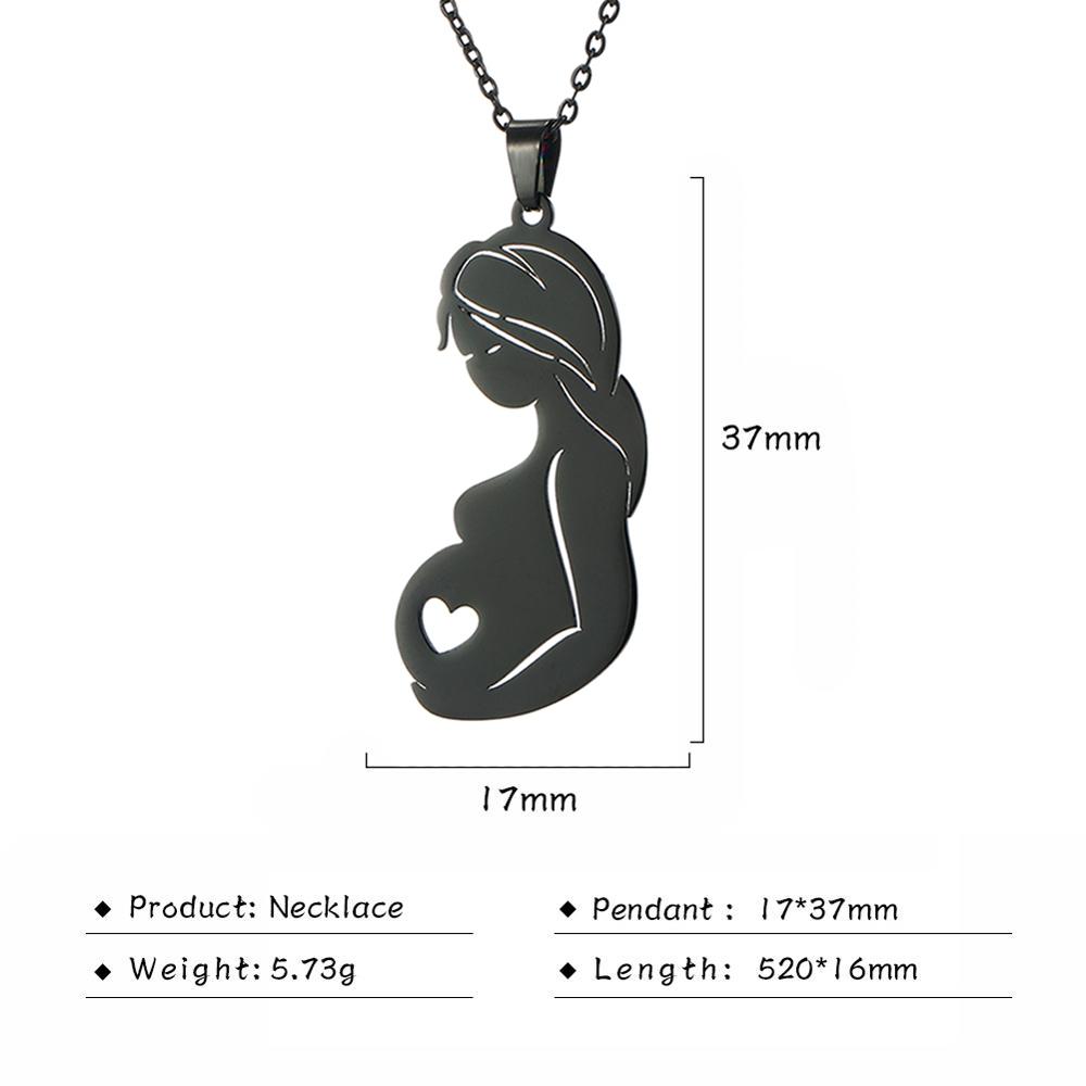 Cazador Lovely Family Pendant Necklaces Mom Dad Children Baby Pregnant Woman Stainless Steel Choker Jewelry Mother Day Gift New