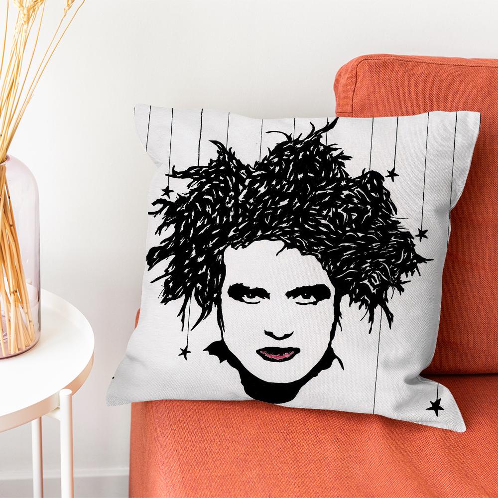 Vintage The Cure Rock Band Pillow Case Pillow Case Living Room Sofa Cushion Cover Suitable For Home Bedroom Room Decoration