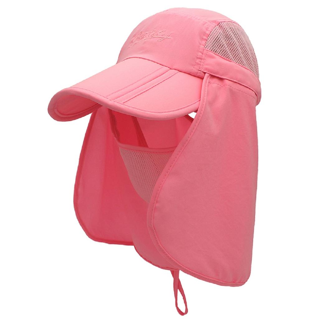 Connectyle Boys Girls Kids Sun Protection Hat Lightweight Breathable Adjustable Mesh Flap Cap Quick Dry Detachable Mask Caps