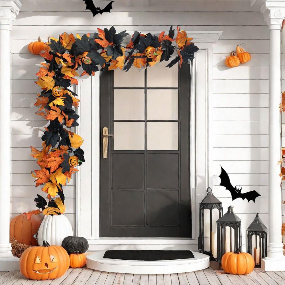 Realistic Halloween Leaf Vines Plastic Fake Leaves Hanging Decor Front Door Decor