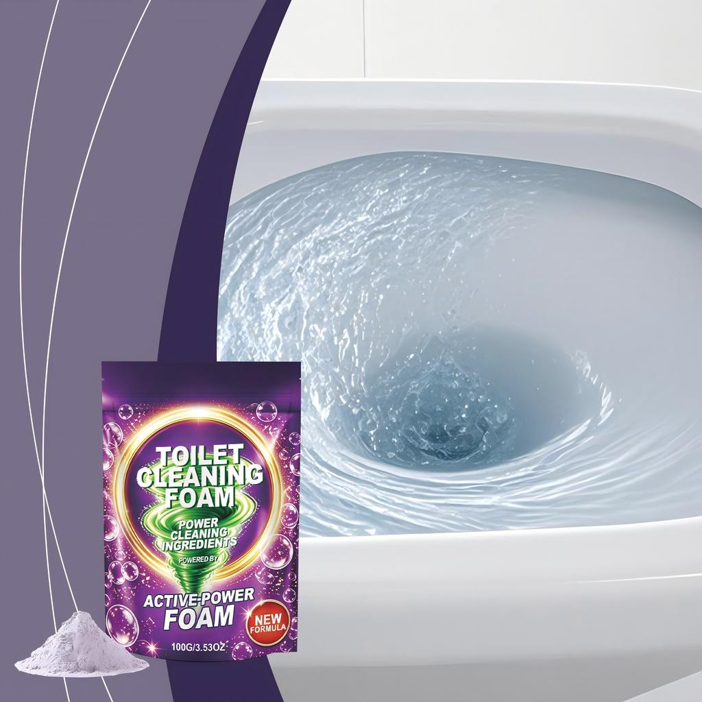 Poudre Moussante Nettoyante pour Toilettes avec Ingrédients Nettoyants Actifs Efficace pour le Nettoyage en Profondeur et l'Élimination des Taches Paquet de 100g Convient pour un Usage Domestique