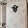 Industrial Style Wall Accent 3D Printed Gothic Bat Hanging Decor, Vintage Frame Art, Decor Dark Sculpture for Halloween Home Living Room Bedroom