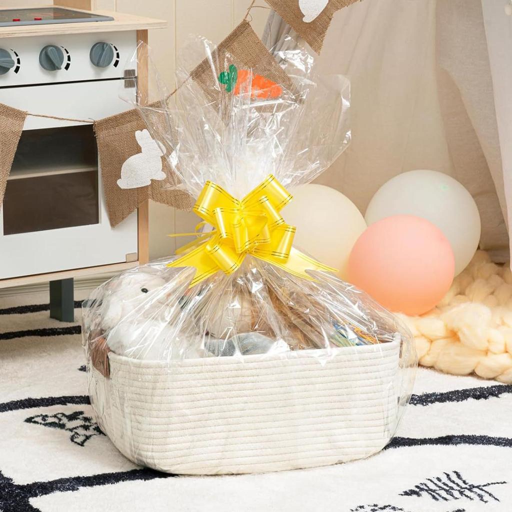 3 Piece Cotton Rope Storage Baskets Set Organizer Bins for Shelves Living Room Bedroom Nursery Laundry Room Closet Organizing