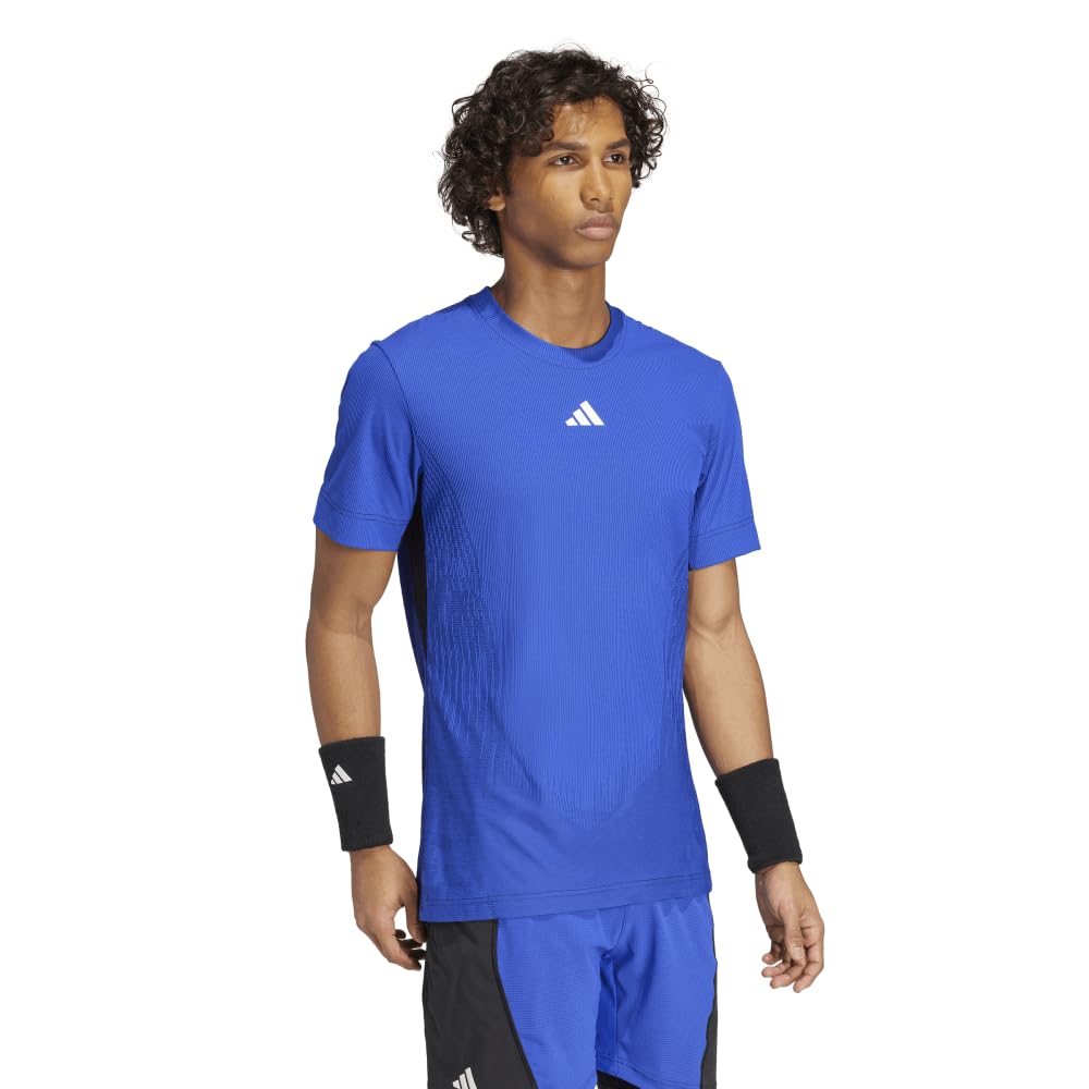 Adidas Short Sleeve Tennis Pro AIRCHILL Freelift Short Sleeve JRX42 Lucid T-Shirt T-Shirt Men's Blue/Black (IV8320) J/S