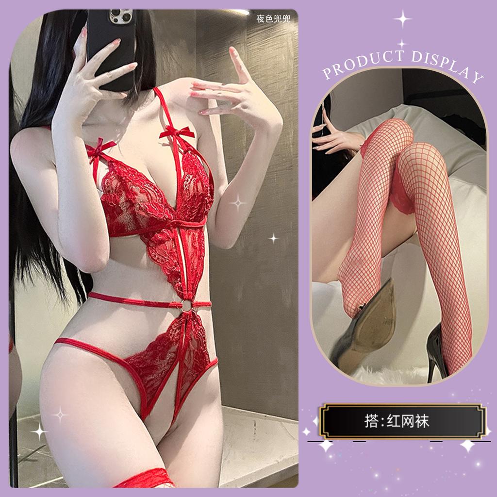 Sexy lingerie sexy lace seduction open crotch onesie women free uniform abstinence women
