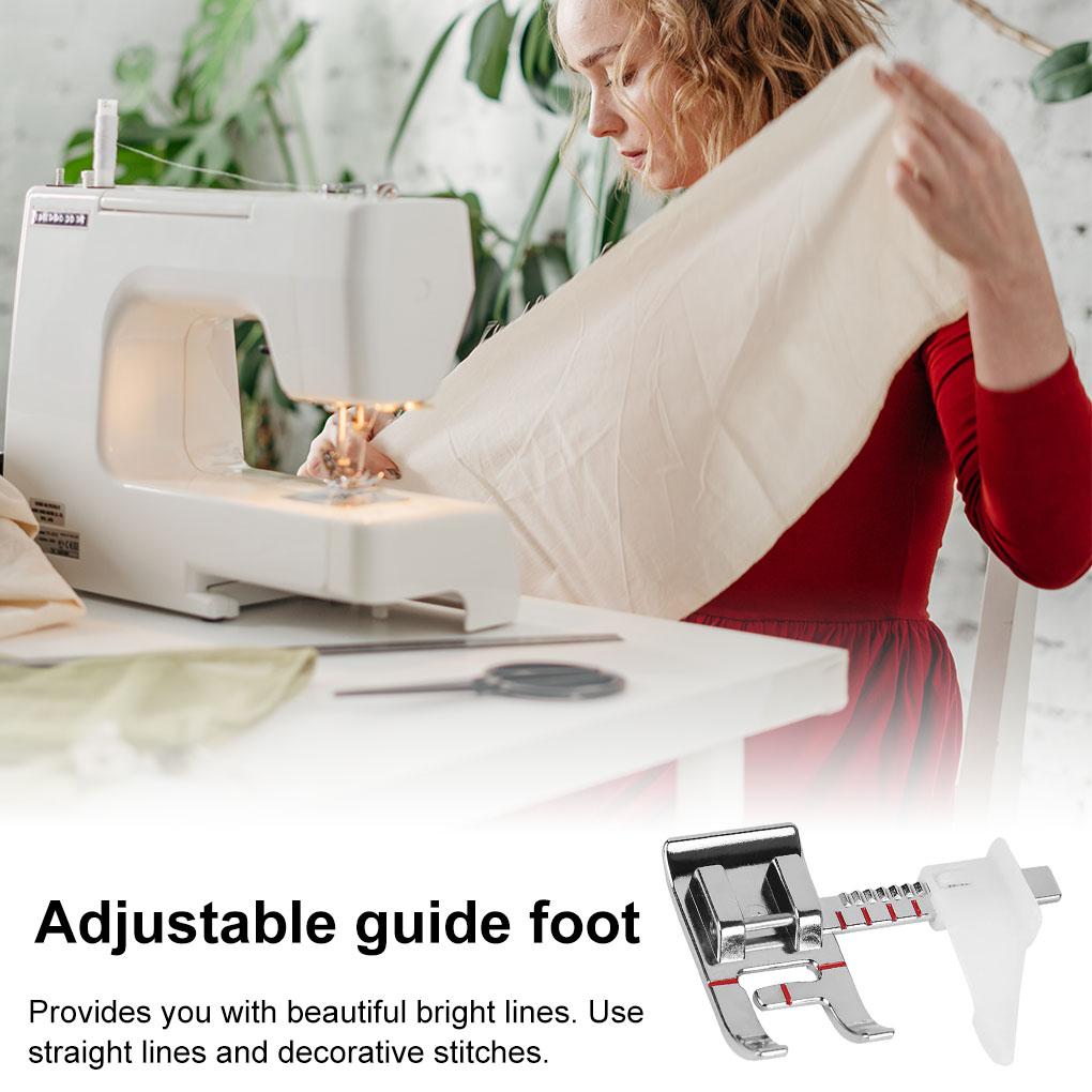 Domestic Sewing Machine Alloy Presser Foot with Edge Guide Quilting Needlework Embroidery Stitching Pressure Feet Part