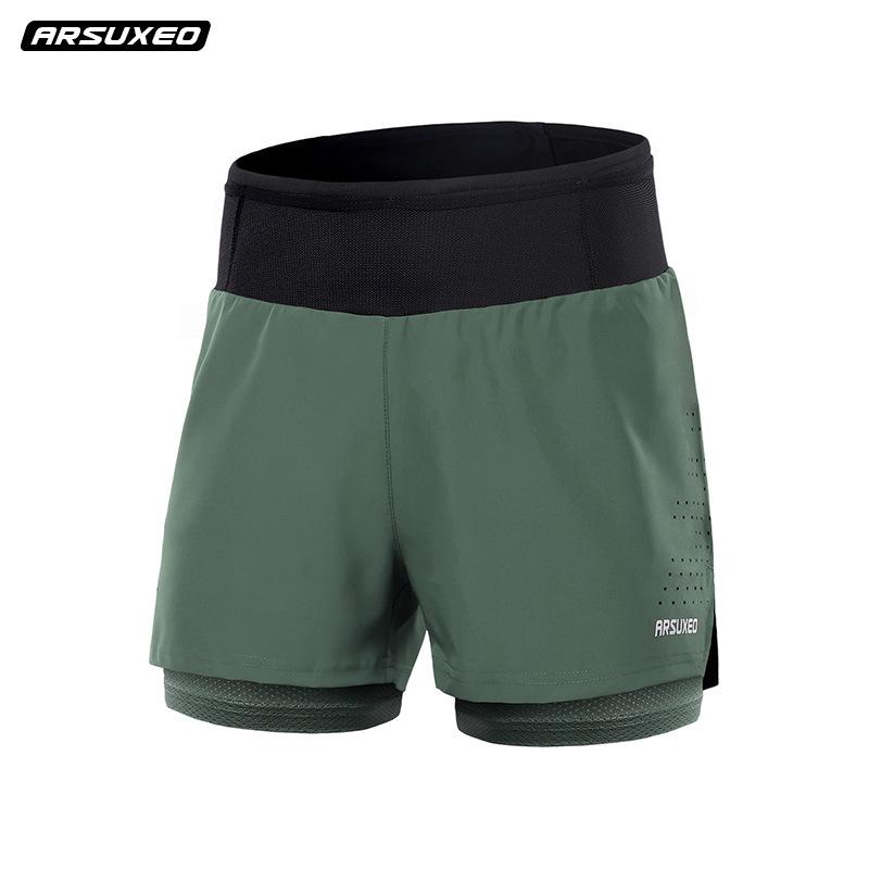 Men's Quick-Dry Breathable Outdoor Running Shorts with Multifunctional Pockets, Loose Fit, Anti-Exposure Design